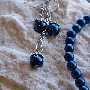 Hematit ékszerszett (karkötő, fülbevaló, medál) � Kék Nyugalom - ékszer - ékszerszett - Meska.hu