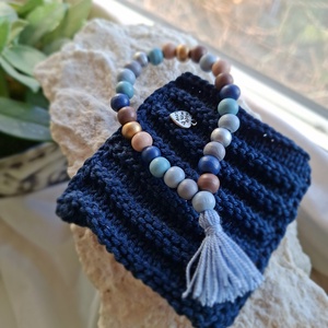 27 szemes fa mala karkötő � Téli színekben (8mm) - otthon & életmód - dekoráció - spiritualitás - mala - Meska.hu