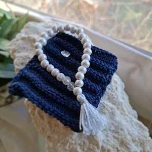 27 szemes fa mala karkötő � Ezüst színű (8mm) - otthon & életmód - dekoráció - spiritualitás - mala - Meska.hu