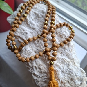 108 szemes meditációs mala szett � Csendes Föld / Okkerfény (8mm) - otthon & életmód - dekoráció - spiritualitás - mala - Meska.hu