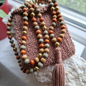 108 szemes meditációs mala szett � Csendes Föld / Avartűz (8mm), Otthon & Életmód, Dekoráció, Spiritualitás, Mala, Ékszerkészítés, Gyöngyfűzés, gyöngyhímzés, MESKA