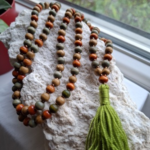 108 szemes meditációs mala szett � Csendes Föld / Mohafény (8mm) - otthon & életmód - dekoráció - spiritualitás - mala - Meska.hu