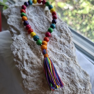 27 szemes mala karkötő � Boho színes (8mm) - Meska.hu