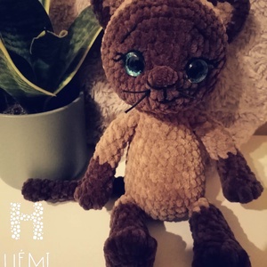 Horgolt sziámi cica - játék & sport - plüssállat & játékfigura - cica - Meska.hu