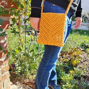 Makramé táska - táska & tok - kézitáska & válltáska - vállon átvethető táska - Meska.hu
