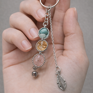 Ásvanyos kulcstartó medállal , Táska & Tok, Kulcstartó & Táskadísz, Kulcstartó, Ékszerkészítés, Gyöngyfűzés, gyöngyhímzés, MESKA