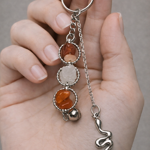 Ásványos kulcstartó medállal , Táska & Tok, Kulcstartó & Táskadísz, Kulcstartó, Ékszerkészítés, Gyöngyfűzés, gyöngyhímzés, MESKA