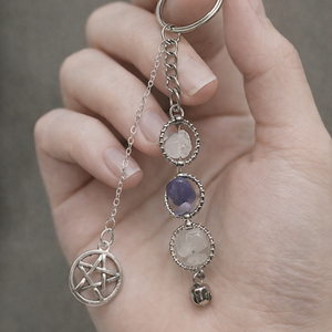 Ásvanyos kulcstartó medállal , Táska & Tok, Kulcstartó & Táskadísz, Kulcstartó, Ékszerkészítés, Gyöngyfűzés, gyöngyhímzés, MESKA