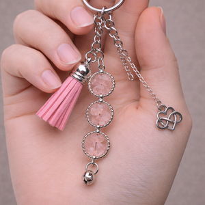 Ásvanyos kulcstartó medállal és bojttal , Táska & Tok, Kulcstartó & Táskadísz, Kulcstartó, Ékszerkészítés, Gyöngyfűzés, gyöngyhímzés, MESKA