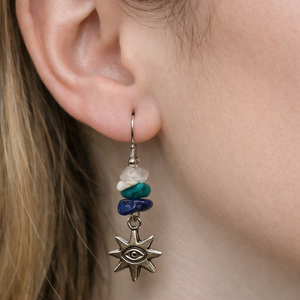 Ásványos lógó fülbevaló  - ékszer - fülbevaló - lógó fülbevaló - Meska.hu