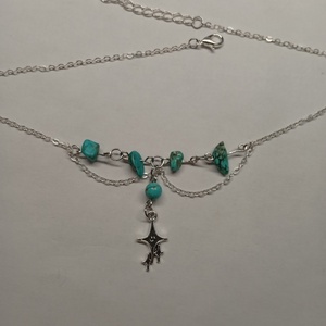 Ásványos choker medállal , Esküvő, Ékszer, Nyaklánc, Ékszerkészítés, Gyöngyfűzés, gyöngyhímzés, MESKA