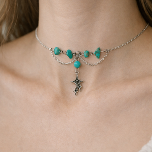 Ásványos choker medállal  - esküvő - ékszer - nyaklánc - Meska.hu