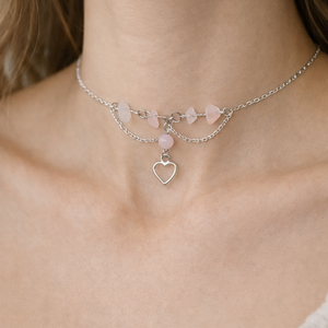 Ásványos choker medállal , Esküvő, Ékszer, Nyaklánc, Ékszerkészítés, Gyöngyfűzés, gyöngyhímzés, MESKA