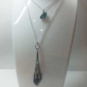 Ásványos 2in1 nyaklánc , Ékszer, Nyaklánc, Hosszú nyaklánc, Ékszerkészítés, Gyöngyfűzés, gyöngyhímzés, MESKA