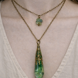 Ásványos 2in1 nyaklánc , Ékszer, Nyaklánc, Hosszú nyaklánc, Ékszerkészítés, Gyöngyfűzés, gyöngyhímzés, MESKA