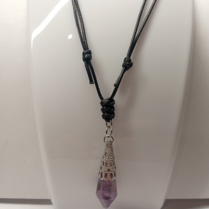 Állítható szíjas ásványos nyaklánc , Esküvő, Ékszer, Nyaklánc, Ékszerkészítés, Bőrművesség, MESKA