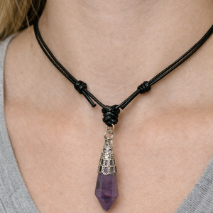 Állítható szíjas ásványos nyaklánc  - esküvő - ékszer - nyaklánc - Meska.hu