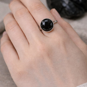 Obszidián gyűrű , Ékszer, Gyűrű, Üveglencsés gyűrű, , MESKA