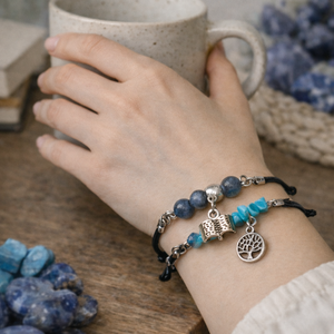 Ásványos karkötő medállal , Ékszer, Karkötő, Ásványkarkötő, Ékszerkészítés, Gyöngyfűzés, gyöngyhímzés, MESKA