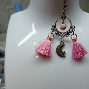 Boho fülbevaló evil eye-al - ékszer - fülbevaló - csillár fülbevaló - Meska.hu