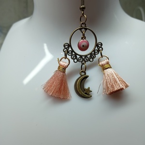 Boho fülbevaló evil eye-al  - ékszer - fülbevaló - csillár fülbevaló - Meska.hu