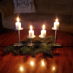Gyertyatartó, adventi asztaldísz - otthon & életmód - dekoráció - asztal és polc dekoráció - asztaldísz - Meska.hu