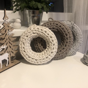Koszorú körbehorgolva, Karácsony, Adventi díszek, Adventi koszorú, Horgolás, MESKA