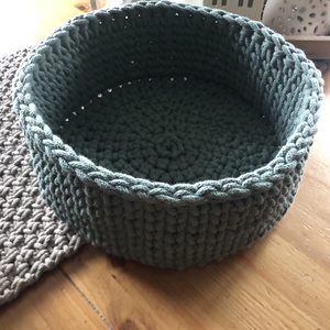 Horgolt kosár - otthon & életmód - dekoráció - asztal és polc dekoráció - horgolt & csipketerítő - Meska.hu