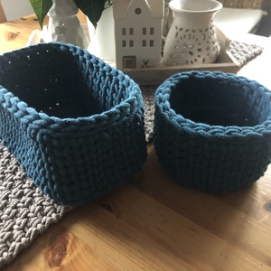 Horgolt kosár , Otthon & Életmód, Dekoráció, Asztal és polc dekoráció, Horgolt & Csipketerítő, Horgolás, MESKA