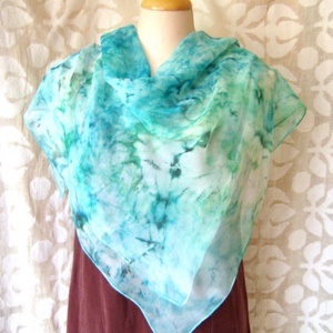 Karibi kékség hernyóselyem kendő -  - Meska.hu