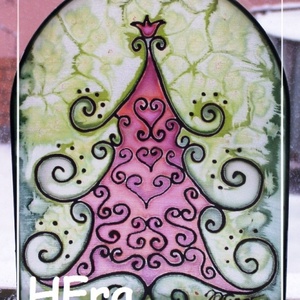 Ó szép fenyő selyem-ablakkép - Meska.hu