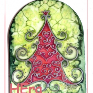 Ó szép fenyő selyem-ablakkép -  - Meska.hu