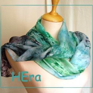 Jég türkizzel hernyóselyem stóla -  - Meska.hu