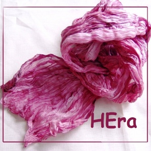 Gyűrt kasvirág hernyóselyem sál - Meska.hu