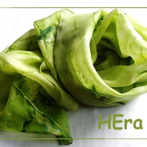 Pisztácia hernyóselyem kendő -  - Meska.hu