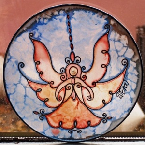 Őrangyal 2. selyem ablakkép -  - Meska.hu