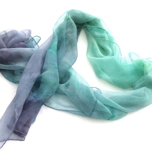 Páva hernyóselyem chiffon sál - ruha & divat - sál, sapka, kendő - sál - Meska.hu