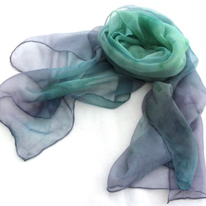 Páva hernyóselyem chiffon sál - ruha & divat - sál, sapka, kendő - sál - Meska.hu