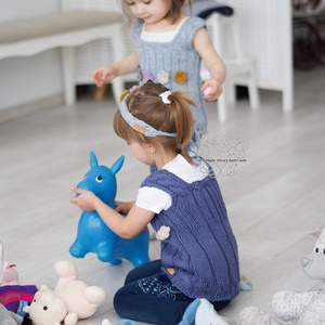 Kötött gyapjú kislány tunika mellény denim -  - Meska.hu