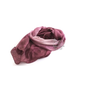 Őszi bordó ombre elegáns hernyóselyem stóla - ruha & divat - sál, sapka, kendő - stóla - Meska.hu