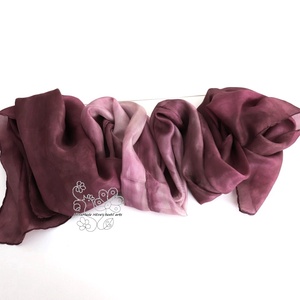 Őszi bordó ombre elegáns hernyóselyem stóla - ruha & divat - sál, sapka, kendő - stóla - Meska.hu