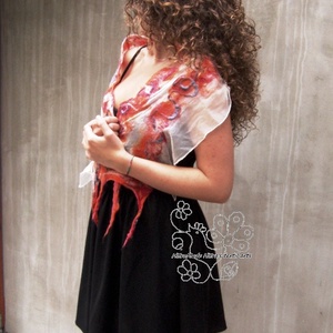 Türkizkék nemez sál - ruha & divat - sál, sapka, kendő - sál - Meska.hu