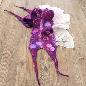 Türkizkék nemez sál - ruha & divat - sál, sapka, kendő - sál - Meska.hu