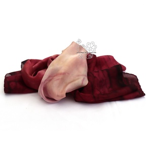 Őszi bordó ombre elegáns hernyóselyem stóla - ruha & divat - sál, sapka, kendő - kendő - Meska.hu