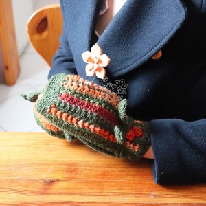 Egyujjas horgolt kötött bohém női kesztyű gyapjúból fázós kezűeknek öko gyapjúból - ruha & divat - sál, sapka, kendő - kesztyű - Meska.hu