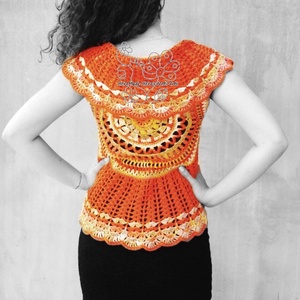 Nap mandala horgolt mellény boho stílus pamutból vagy gyapjúból - Meska.hu