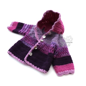 Pink horgolt kapucnis kabátka , Ruha & Divat, Babaruha & Gyerekruha, Gyerek kabát, dzseki, Kötés, Horgolás, MESKA