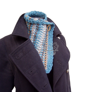 Horgolt nyakmelegítő, bohém nyakravaló sál öko gyapjúból - ruha & divat - sál, sapka, kendő - sál - Meska.hu