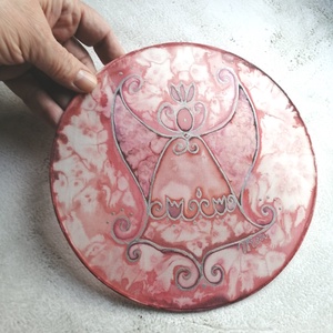 Őrangyal selyem ablakkép rózsaszín korall - otthon & életmód - dekoráció - spiritualitás - mandala - Meska.hu