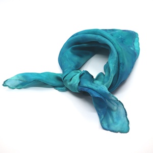 Türkiz színátmenetes ombre hernyóselyem női kendő - ruha & divat - sál, sapka, kendő - sál - Meska.hu